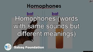 Homophones words with same sounds but different meanings English Lecture  Sabaqpk [upl. by Ashman]