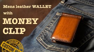 Mens wallet with money clip  Leather wallet  Handmade [upl. by Reahard]