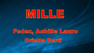 Mille BASE KARAOKE INSTRUMENTAL Fedez Achille Lauro Berti [upl. by Zetram]