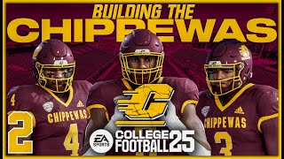 First Recruiting Cycle  WINNING GAMES  Building The Chippewas  EA Sports College Football 25 [upl. by Aicelef]