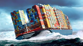 How the World Largest Container Ships Survive Monster Waves Without Breaking [upl. by Inaluahek]