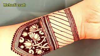 Very Beautiful Stylish Lotus Mehndi Design For bridal Fronthand Mehandi Design Mehandi ka designs [upl. by Nnaitsirk]