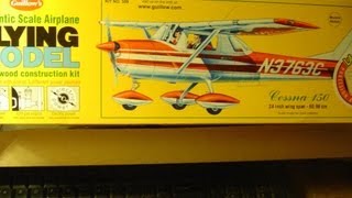 Guillows Cessna 150 Balsa Airplane kit progress part 1 [upl. by Elocal649]