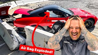 I CRASHED MY FERRARI SO HARD THE AIRBAG WENT OFF… [upl. by Eniamrej]