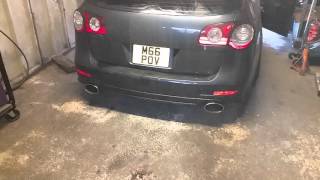 Passat b6 20 tdi turboback straight through exhaust [upl. by Eidnew]