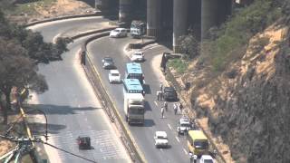 Aerial View of Volvo Buses Overtaking Vehicles at Mumbai Pune Expressway [upl. by Inahpets]