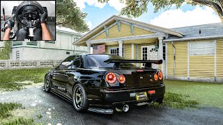 Nissan Skyline R34 GTR  The Crew Motorfest  Steering Wheel Gameplay [upl. by Eniamurt]