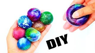 可以吃的爆浆星空球软软！一口吞掉一颗行星球水！DIY edible Galaxy squishy stress ball Instant planet water [upl. by Gagliano650]