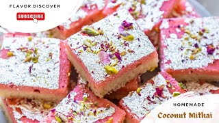 Easy Coconut Barfi Recipe  Nariyal Ki Barfi in Just 10 Minutes  Flavor Discover [upl. by Lenoj]