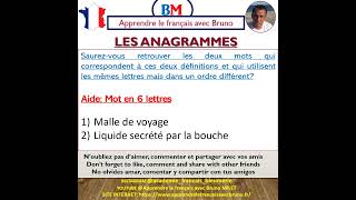 LEXIQUE ET VOCABULAIRE  Trouver les 2 anagrammes avec les définitions fournies  correction [upl. by Aikemahs]