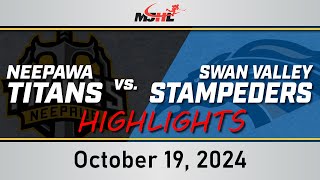 Neepawa Titans vs Swan Valley Stampeders  October 19 2024 Highlights [upl. by Cooperman218]