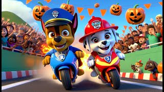 Paw Patrol Ultimate Rescue  CHASE Participate in The Halloween Race  Funny Story  Rainbow 3 [upl. by Akinom223]