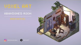 Voxel Art  Abandoned room  Magicavoxel Timelapse [upl. by Yras693]