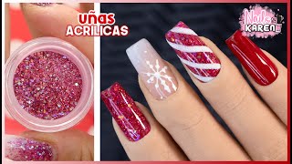 Uñas ACRILICAS ROJO NAVIDAD  Efecto Caramelo  NailsByKaren [upl. by Soigroeg169]