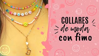 Como hacer COLLARES con FIMOPUCA y caritas felices 😊 tendencia 2021 [upl. by Simon138]