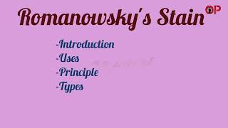 Romanowskys stain principle uses types [upl. by Norret]