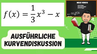 Vollständige Kurvendiskussion einer einfachen Funktion  Kurz und einfach erklärt [upl. by Cherie]