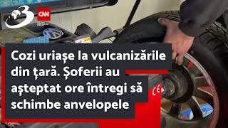 Cozi uriașe la vulcanizările din țară Șoferii au așteptat ore întregi să schimbe anvelopele [upl. by Gine]