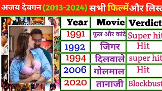 Ajay Devgan 19912024 All movies list  Hit flopsuperhit [upl. by Fita743]