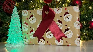 → slow video 🎀 EASY giftwrapping with a ribbon without making a bow 🎁⭐️ christmas giftwrapping [upl. by Mackie]