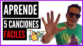 5 Canciones para principiantes en BATERÍA 🚀  Las más fáciles para empezar [upl. by Hufnagel]