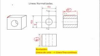 Dibujo Técnico Normalización  Tipos de líneas Ejemplo [upl. by Egarton248]