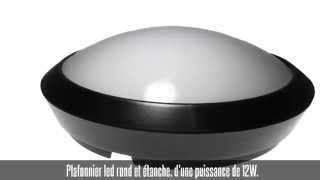 Plafonnier led étanche rond 12W blanc neutre [upl. by Eissahc]