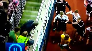 Supporter jumping in in the scuffle between Corofin v Kilcoo AIB GAA Football All Ireland club final [upl. by Bride934]