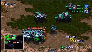 StarCraft 64 1vs3 Melee Mass Battlecruisers Brushfire [upl. by Nirrep]