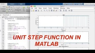 Unit Step Function  Matlab Code [upl. by Lenhart]