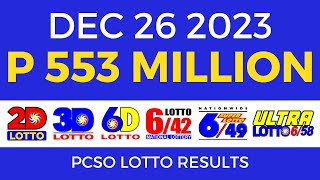 Lotto Result December 26 2023 9pm PCSO [upl. by Weber]