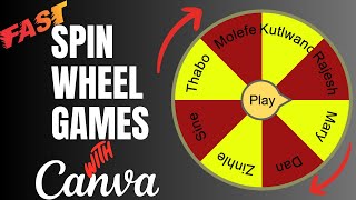 QUICK ⚡️ Create a Spin Wheel Game in Minutes with Canva [upl. by Odrude]