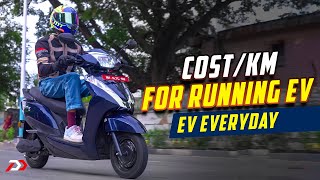 EV Everyday  What is the cost per kilometer of running an electric scooter  PowerDrift [upl. by Ynnod]