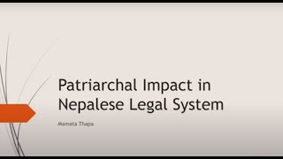 Patriarchy and its impact in Nepalese legal system [upl. by Isolt]