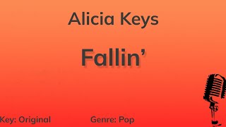 Fallin  Alicia Keys Piano Karaoke [upl. by Plank]