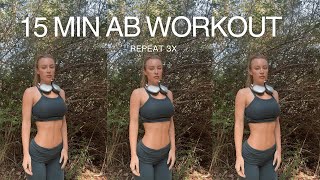 15 MIN AB WORKOUT  repeat 3x upper middle lower abs [upl. by Dahsra]