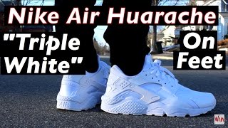 Styled amp Profiled  The Nike Air Huarache quotTriple Whitequot [upl. by Akir]