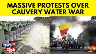 Cauvery Water Dispute  Massive Protests Underway In Karnataka Over Cauvery Water  N18V [upl. by Nomra670]