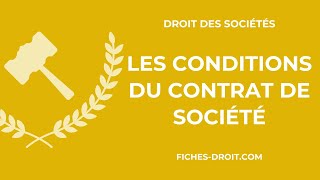 Larticle 1832 du Code civil  les conditions du contrat de société [upl. by Rehtul]