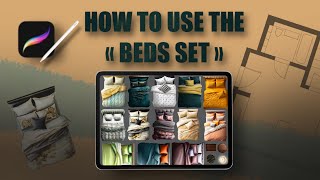 HOW TO USE THE quotBEDS SETquot in Procreate  Floor plan drawing [upl. by Anilemrac]