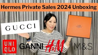 Unboxing Hermes Private Sales UK 2024  Autumn Haul from GUCCI GANNI HampM UNIQLO MampS  10 PLUS Items [upl. by Yand]