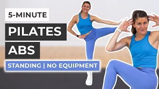 5Minute Pilates Abs No Equipment Standing Abs [upl. by Picker696]