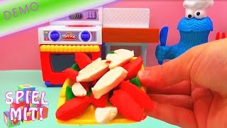 Play Doh kitchen deutsch  Salat aus Knete machen mit Krümelmonster Demo 1 Meal makin kitchen [upl. by Zertnom]