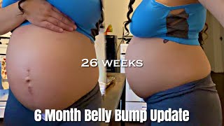 26 WEEK BABY BUMP UPDATE ♡  6 Months  Kayy Lovee [upl. by Philan]