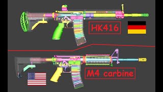 Internal Comparison M4 carbine VS Heckler amp Koch HK416  WOG  With Commentary [upl. by Jamal786]