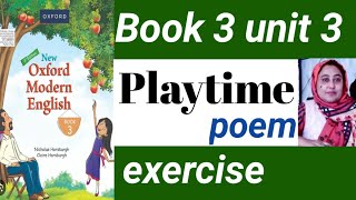 Playtime Poem Class 3 Question And Answer modern english Class 3 unit 3 Exercise [upl. by Dnalro]