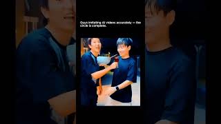 Guys imitating AI videos accurately 👉 ai openai runway artificialintelligence chatgpt aiart [upl. by Hak]