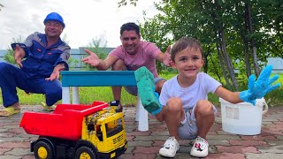 Mark Plays in Sandbox VS Uncle Joes Auto Repair Shop VS Truck with Dirty for Kids [upl. by Slorac]