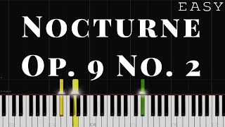 Nocturne Op9 No2  Chopin  EASY Piano Tutorial [upl. by Akena]