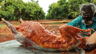 MUTTON inside KING FISH Recipe by Daddy Arumugam  Village food factory [upl. by Wyatt]